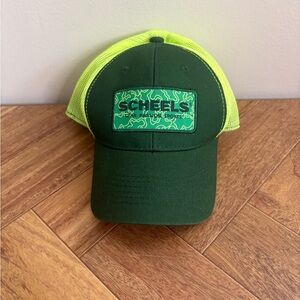 Scheels Kids' Green and Neon Yellow Cap SnapBack Like New boys baseball hat